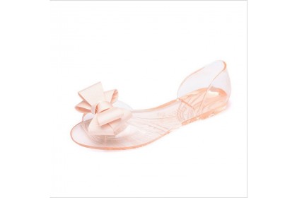 SmartChoice*  Women's Ribbon Flat Jelly Transparent Shoes【S50】